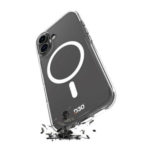 Etui silikonowe do iPhone 16 Impact Clear D3O MagSafe - przezroczyste
