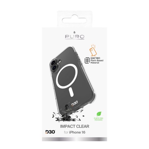 Etui silikonowe do iPhone 16 Impact Clear D3O MagSafe - przezroczyste