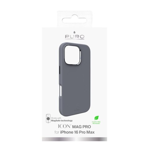 Etui silikonowe do iPhone 16 Pro Max Icon Mag Pro MagSafe - ciemnoszare