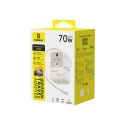 Adapter podróżny 6w1 ze zwijanym kablem USB-C 70W - biały