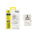 Adapter podróżny 6w1 ze zwijanym kablem USB-C 70W - biały