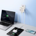 Adapter podróżny 6w1 ze zwijanym kablem USB-C 70W - biały