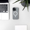 Etui pokrowiec na iPhone 16 Glitter Case MagSafe - białe z brokatem