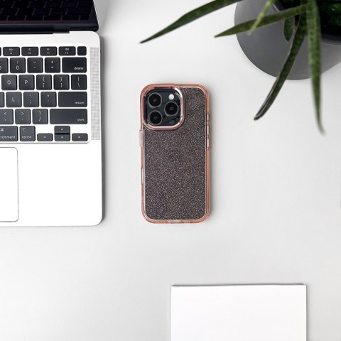 Etui pokrowiec na iPhone 16 Glitter Case - różowe z brokatem