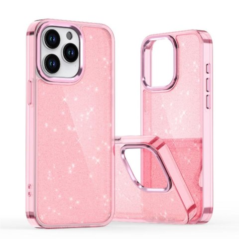 Etui pokrowiec na iPhone 16 Pro Glitter Case - różowe z brokatem