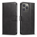 Etui pokrowiec na iPhone 16 Pro Leather Book Case - czarny
