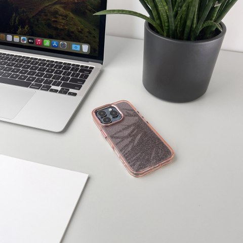Etui pokrowiec na iPhone 16 Pro Max Glitter Case - różowe z brokatem