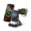Ładowarka bezprzewodowa 3w1 Qi2.2 35W z zasilaczem EU 45W i kablem USB-C 1m - czarna