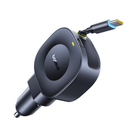 Ładowarka samochodowa USB-C ze zwijanym kablem USB-C 45W - czarna