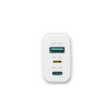 Ładowarka sieciowa USB-A USB-C USB-L JR-TG6 GaN 30W - biała