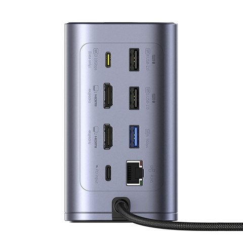 Stacja dokująca HUB 12w1 USB-C USB-A HDMI RJ45 SD microSD 4K 60Hz PD 10Gb/s