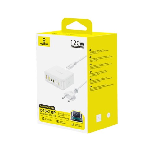 Stacja ładująca USB-A USB-C EnerFill FH21 120W - biała