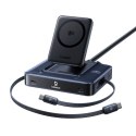 Stacja ładująca bezprzewodowa 6w1 ze zwijanymi kablami USB-C 245W - czarna