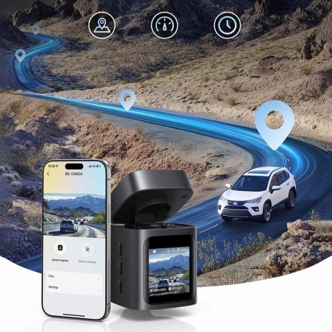 Wideorejestrator kamera samochodowa PrimeTrip VD1 Pro GPS 4K - czarny