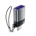 Adapter przejściówka USB-A - USB-C - szary