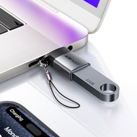 Adapter przejściówka USB-A - USB-C - szary