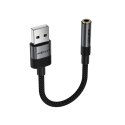 Adapter przejściówka USB-A - mini jack 3.5 mm - czarny