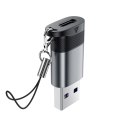 Adapter przejściówka USB-C - USB-A - szary