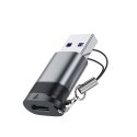 Adapter przejściówka USB-C - USB-A - szary