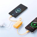 Powerbank 10000mAh z wbudowanymi kablami USB-C 35W - pomarańczowy