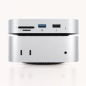 Stacja dokująca 9w1 USB-A USB-C RJ45 SD TF mini jack - srebrna