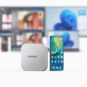 Stacja dokująca 9w1 USB-A USB-C RJ45 SD TF mini jack - srebrna