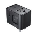 Adapter podróżny ładowarka sieciowa USB-C USB-A AC EU US UK AU - czarna