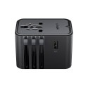 Adapter podróżny ładowarka sieciowa USB-C USB-A AC EU US UK AU - czarna