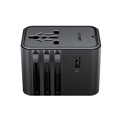 Adapter podróżny ładowarka sieciowa USB-C USB-A AC EU US UK AU - czarna
