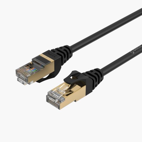 Kabel sieciowy internetowy okrągły LAN CAT7 10Gbps RJ45 0.5m - czarny