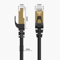 Kabel sieciowy internetowy okrągły LAN CAT7 10Gbps RJ45 0.5m - czarny