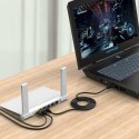 Kabel sieciowy internetowy okrągły LAN CAT7 10Gbps RJ45 0.5m - czarny
