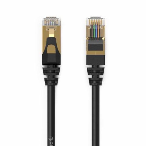 Kabel sieciowy internetowy okrągły LAN CAT7 10Gbps RJ45 1m - czarny