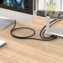 Kabel sieciowy internetowy okrągły LAN CAT7 10Gbps RJ45 1m - czarny
