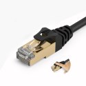 Kabel sieciowy internetowy okrągły LAN CAT7 10Gbps RJ45 1m - czarny