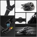 Kask na rower górski z regulowanym daszkiem zapięciem magnetycznym 58-62 cm - czarny