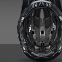 Kask na rower górski z regulowanym daszkiem zapięciem magnetycznym 58-62 cm - czarny
