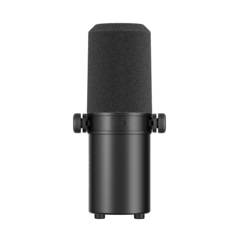 Mikrofon studyjny przewodowy do podcastów USB XLR - czarny