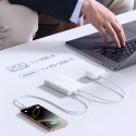 Powerbank 10000mAh 15W EnerFill FP11 z kablem USB-C 30cm - biały