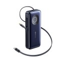 Powerbank 20000mAh 100W ze zwijanym kablami USB-C - czarny