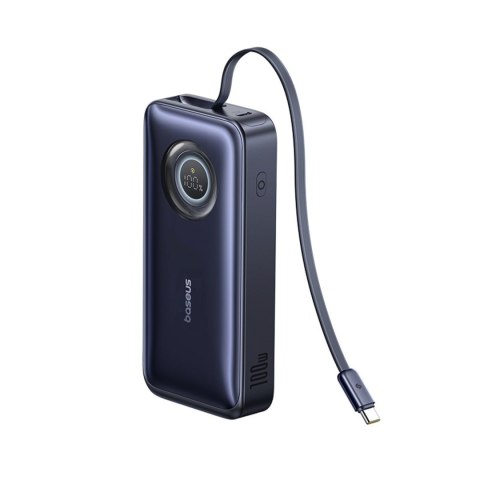 Powerbank 20000mAh 100W ze zwijanym kablami USB-C - czarny