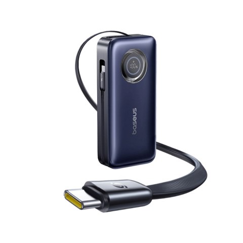 Powerbank 20000mAh 100W ze zwijanym kablami USB-C - czarny
