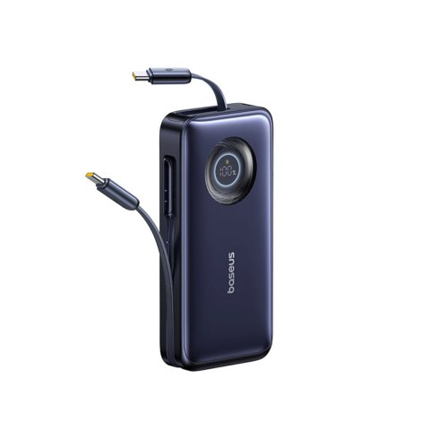 Powerbank 20000mAh 100W ze zwijanym kablami USB-C - czarny