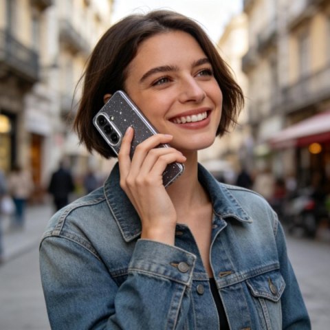 Etui pokrowiec na Samsung Galaxy S26 FlexAir - przezroczysto brokatowy