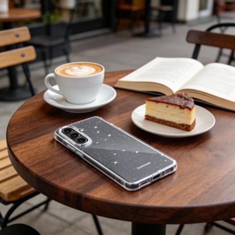 Etui pokrowiec na Samsung Galaxy S26 FlexAir - przezroczysto brokatowy