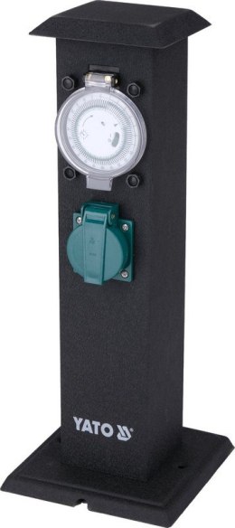 GNIAZDO OGRODOWE SŁUPEK STALOWY IP44 2*230V