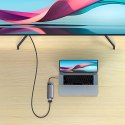 Stacja dokująca HUB 7w1 USB-C 1xHDMI 1xVGA 3xUSB 3.2 1xPower Delivery RJ-45 Ethernet szary