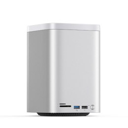 Stacja dokująca z kieszeniami na dyski twarde M.2 SATA do 56TB - srebrna