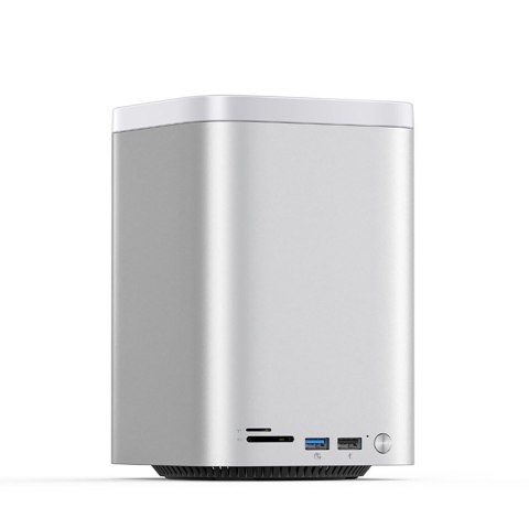 Stacja dokująca z kieszeniami na dyski twarde M.2 SATA do 56TB - srebrna
