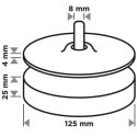 TARCZA MOCUJĄCA Z RZEPEM I GĄBKĄ 125MM TRZPIEŃ 8MM